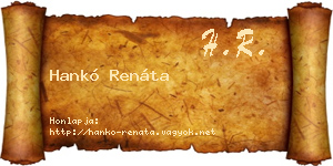 Hankó Renáta névjegykártya